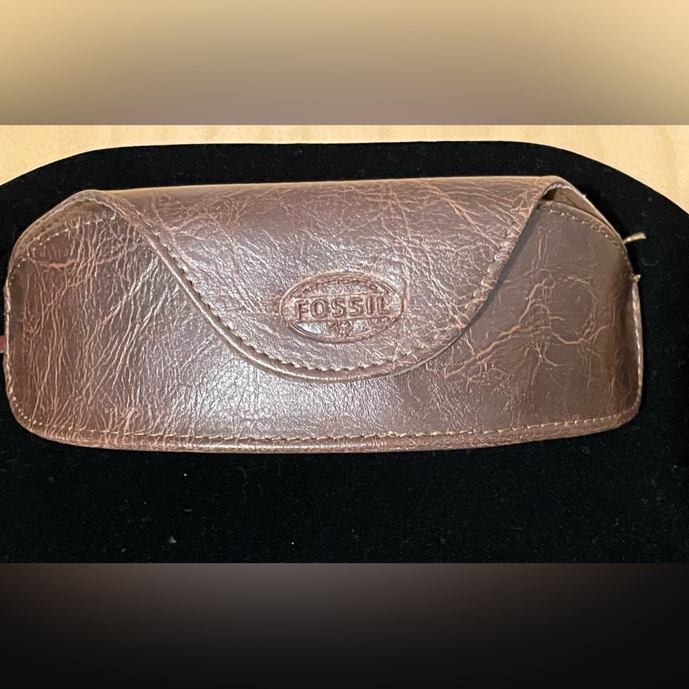 Fossil Dark Brown faux Leather Eyewear Case
